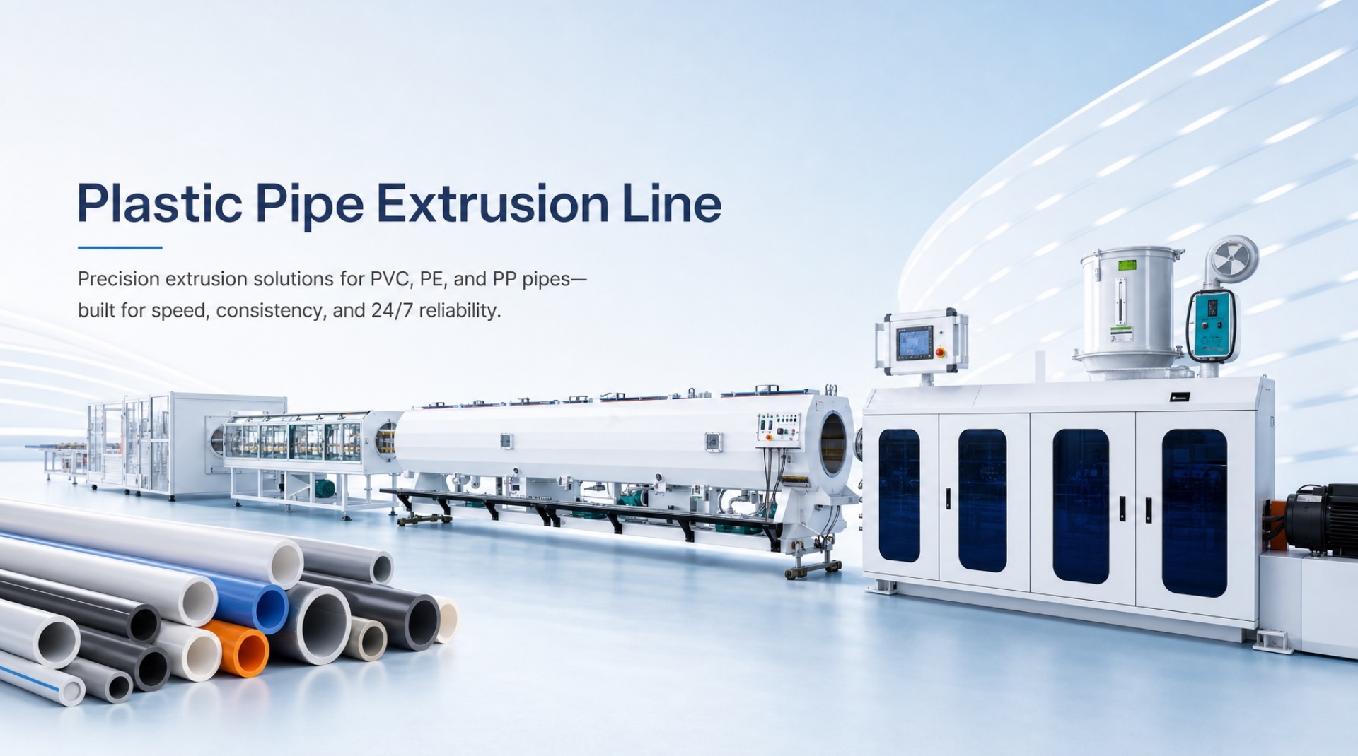 Plastic pipe extrusion line (1)