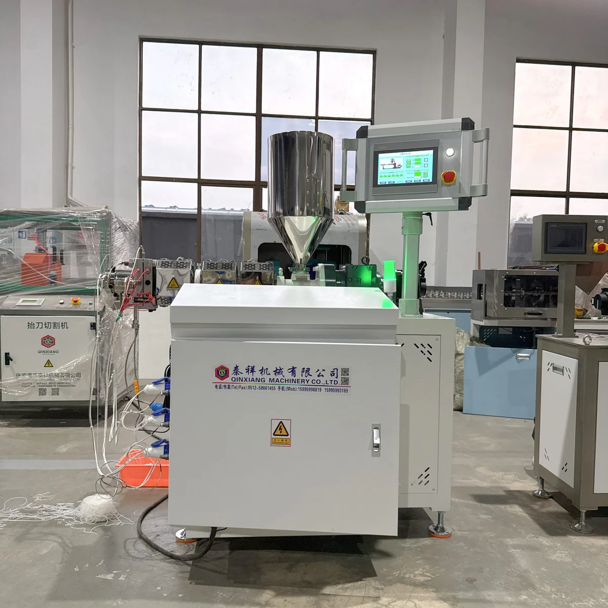 Lab extruder set up for material trials and formulation testing