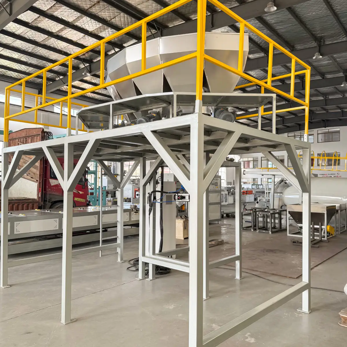 Powder and additive buildup around a feeder outlet and dosing components