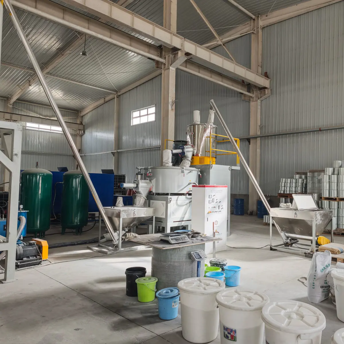 High-speed plastic material mixer for PVC compound at QTech Machinery factory