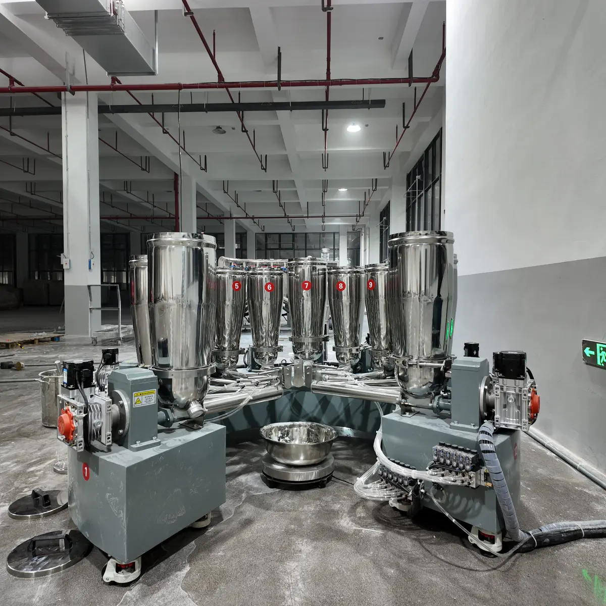 Pipe extrusion line running continuously through a full production shift
