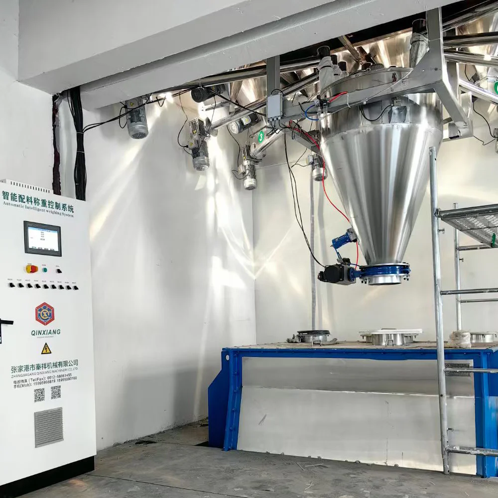 PVC dry blend powder and calcium carbonate compacting inside a feeder hopper